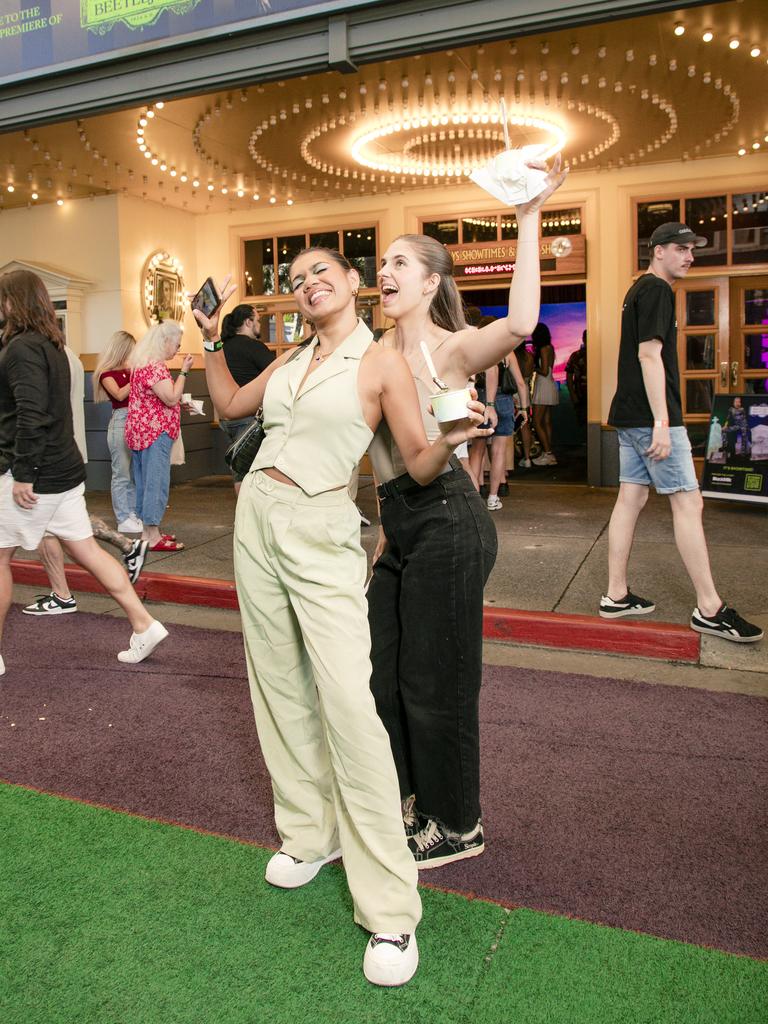 Ash Major and Jess Kerr on the Green Carpet for the Queensland Premiere of Ã&#146;BeetlejuiceÃ&#147; at Warner Brothers Movie World on the Gold Coast. Picture: Glenn Campbell