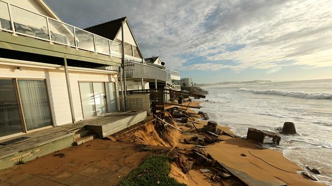 A view of the damage to the scenic Pittwater Road properties. Picture: John Grainger