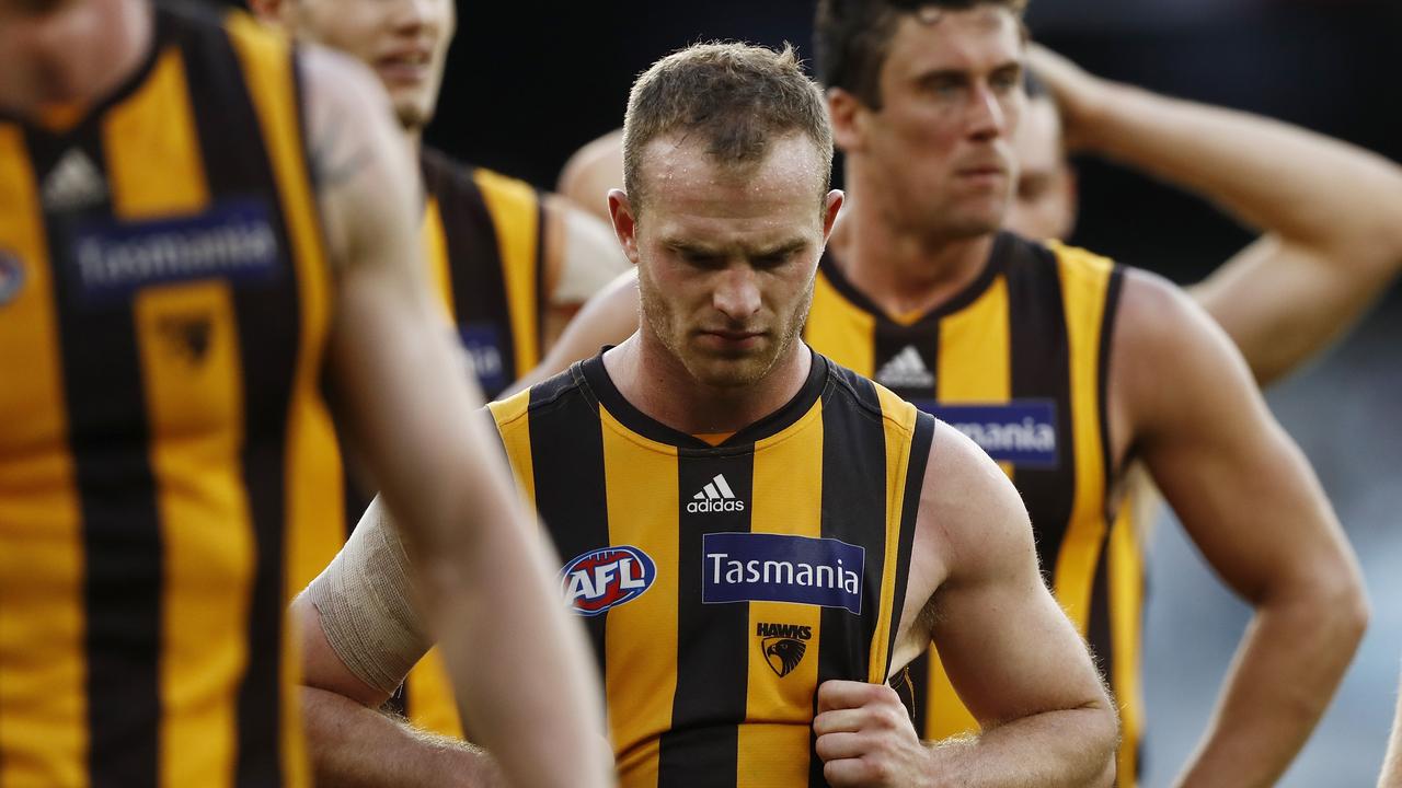 Will the Hawks consider trading Tom Mitchell? Photo: Dylan Burns/AFL Photos via Getty Images.