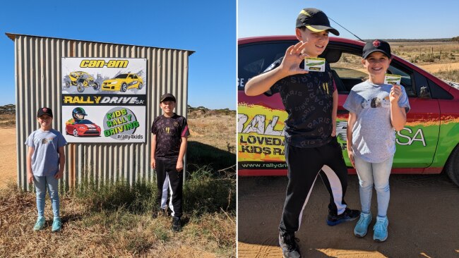 The kids got their 'learners licence' after the rally drive.  Image: Elizabeth Macri.