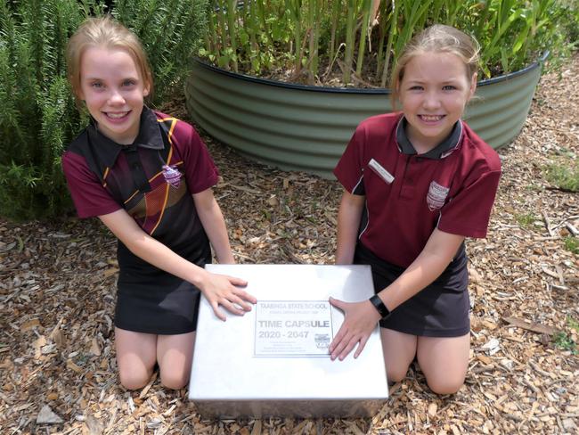 Matti van Schyndel and Addison Fleischfresser of Taabinga State School have been recognised for compassion, integrity and kindness at a virtual ceremony for the Fred Hollows Humanity Award. Photo/Holly Cormack.