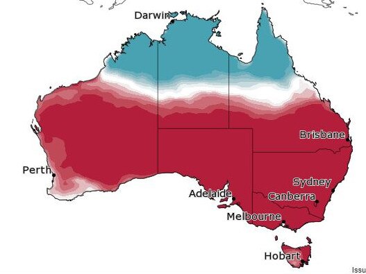 The Bureau of Meteorology's Spring Outlook shows most areas of Australia are expected to have above-media temperatures this season.