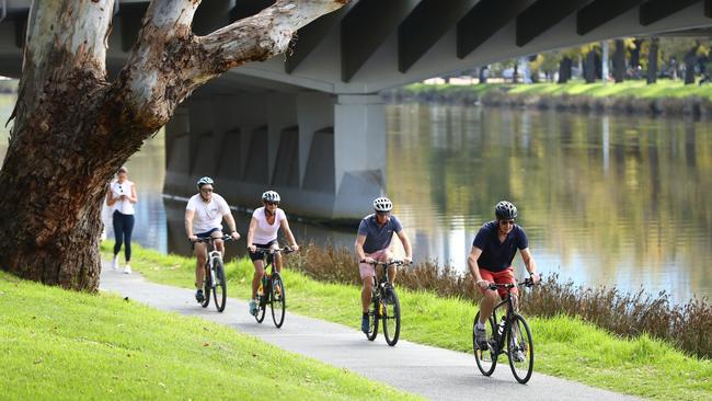 Cycling along the Yarra. Picture: Getty