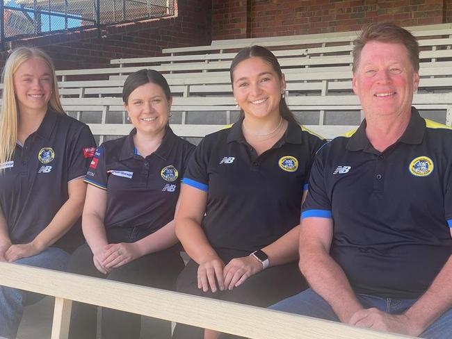 Sandringham VFL staff members Alana Bezzant, Courtney Banks, Tia Pastore and Mark Wheeler.