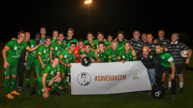 Bentleigh Greens won last week's FFV Community Shield and expressed their support for Pasco Vale's Hakeem Al-Araibi in his plight to escape a Thai prison and return to Australia. Picture: Mark Avellino/Football Victoria