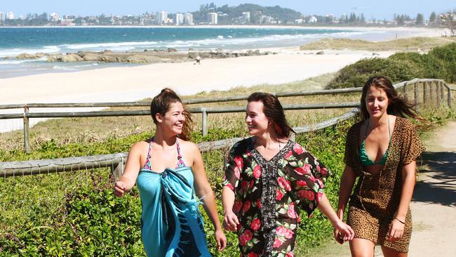 Alana Welsh, Jaimi Muggeridge and Julia Miller on a section of the Oceanway.