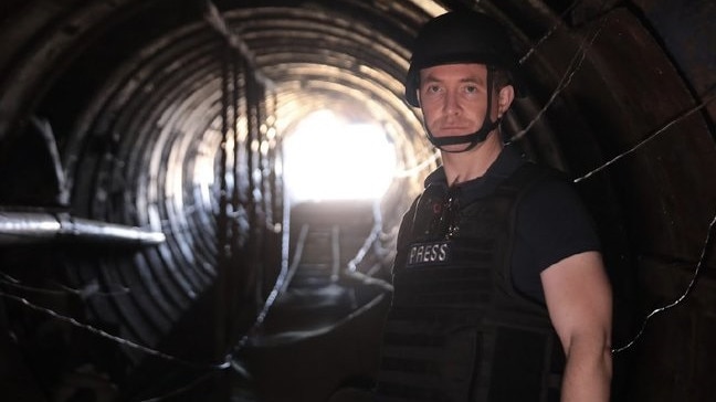 Douglas Murray pictured in Gaza inside a Hamas-built tunnel.