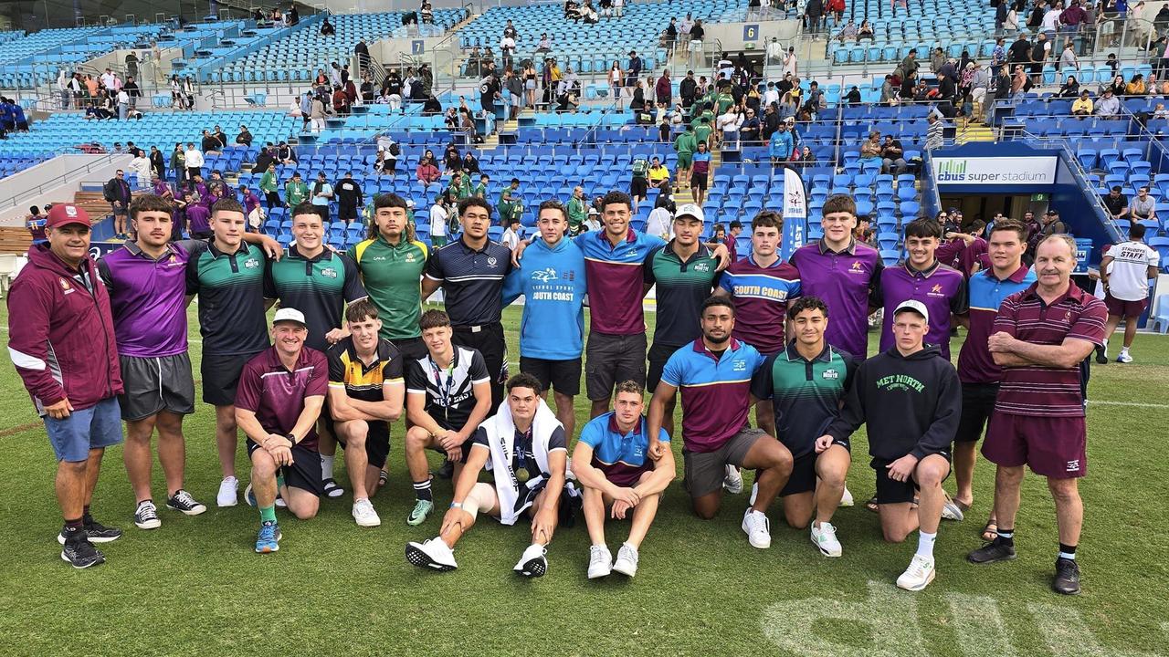 The 2024 Queensland Under 16-16 rugby league representative team, selected after trials on the Gold Coast. Picture: QSSRL