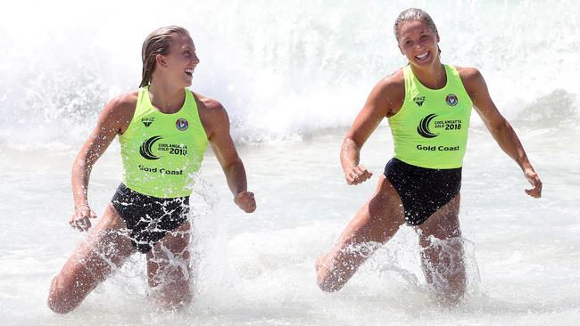 Georgia Miller (left) and Allie Britton (right) head into the Coolangatta Gold 2018 as favourites for the women’s title. Photo by Richard Gosling