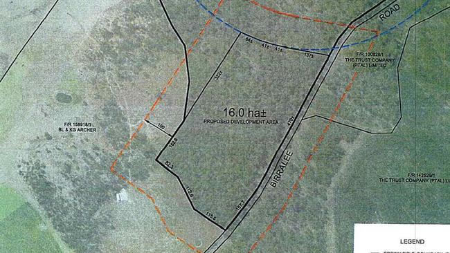 A map of the Government's preferred Northern Regional Prison site has caused concern among residents in the area. Picture: SUPPLIED