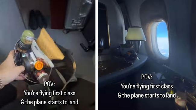 Apparently first class passengers love swiping amenities just as much as the rest of us... Pictures via Instagram