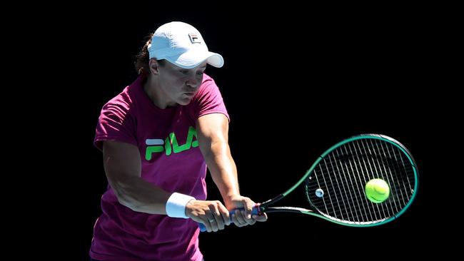 Ash Barty has spent the past week training in Melbourne ahead of the Australian Open. Picture: Getty Images