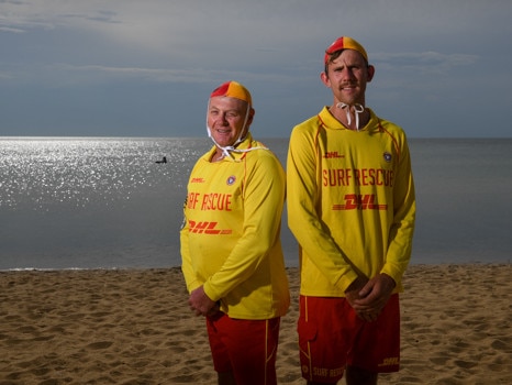 Frankston Lifesavers Marco Kelsall and Owen Harris were among those who rescued swimmers on inflatables. 