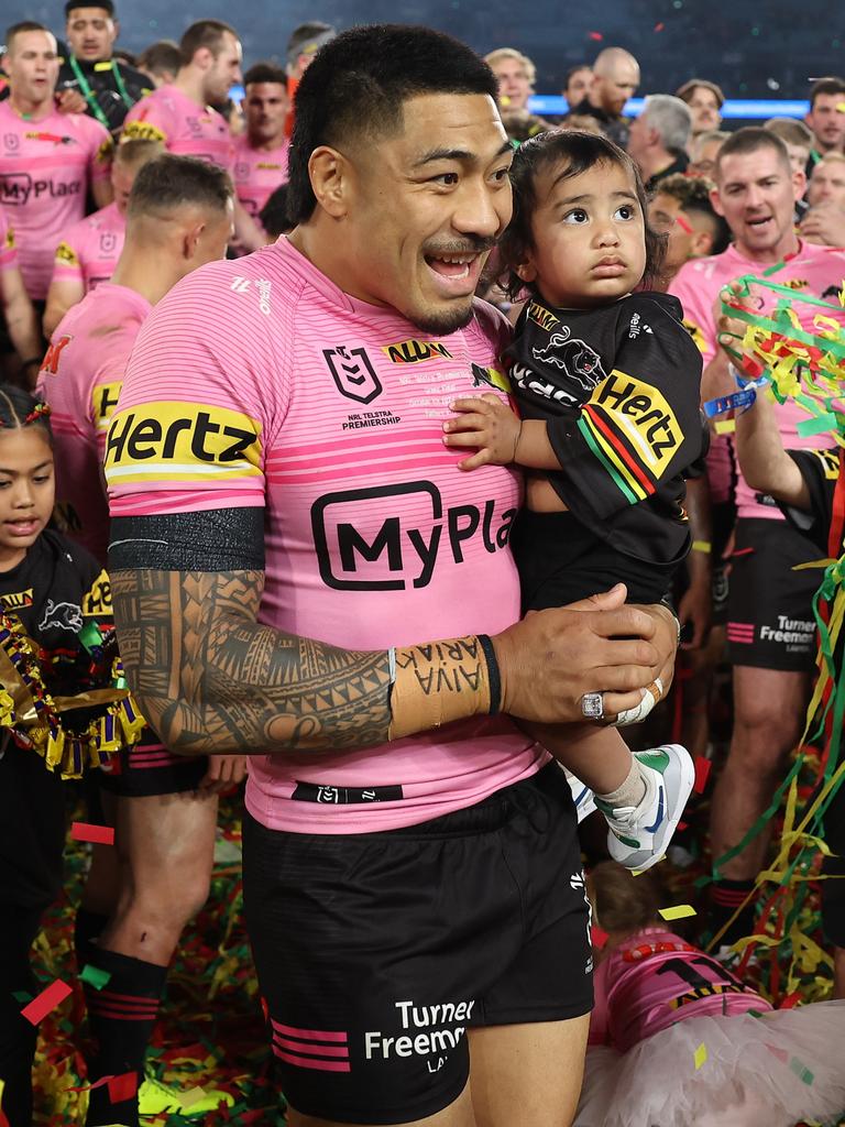 Moses Leota and Penrith’s forwards dominated, particularly in the second half. (Photo by Cameron Spencer/Getty Images)