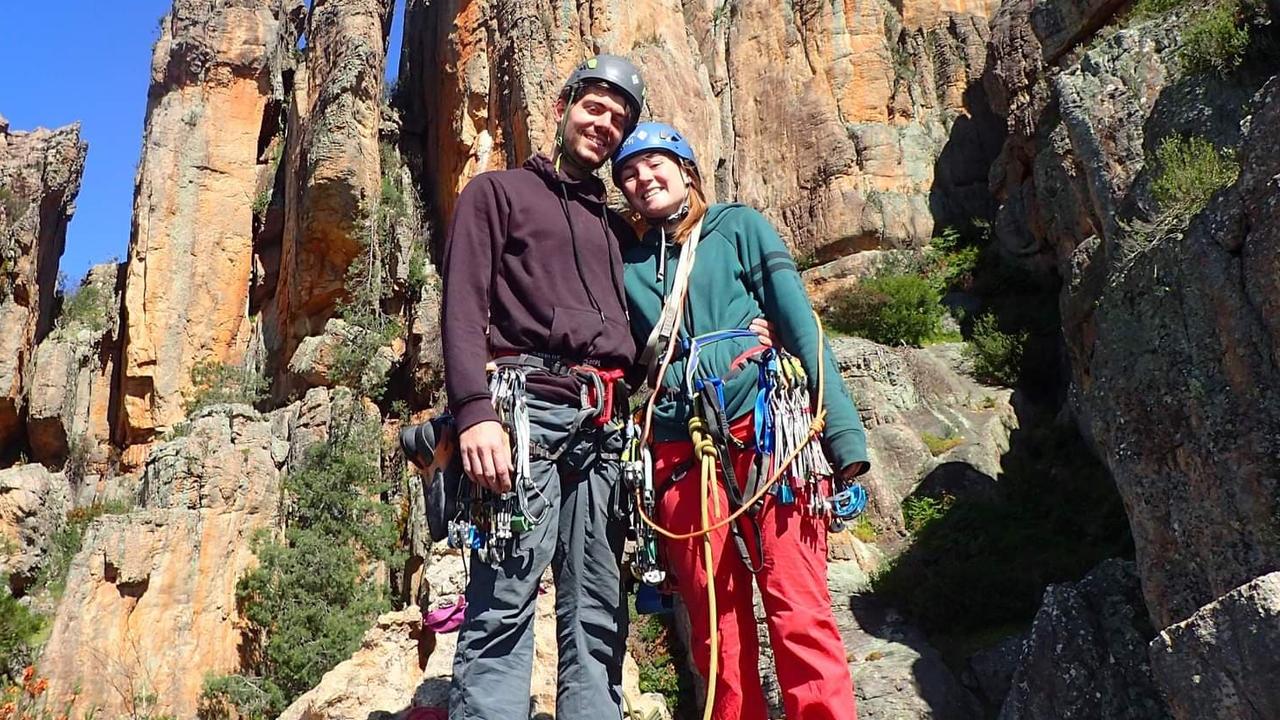 Flow Bouldering owners and couple James Hembury, left, and Angel Freeman, right. Picture: supplied.