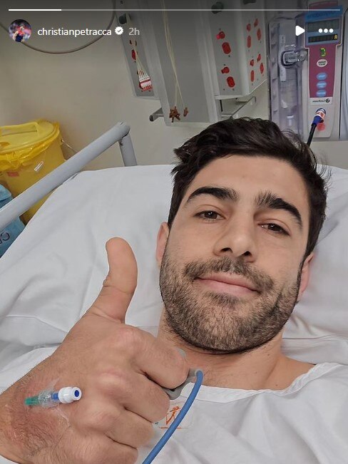 Christian Petracca in hospital. Picture: Instagram