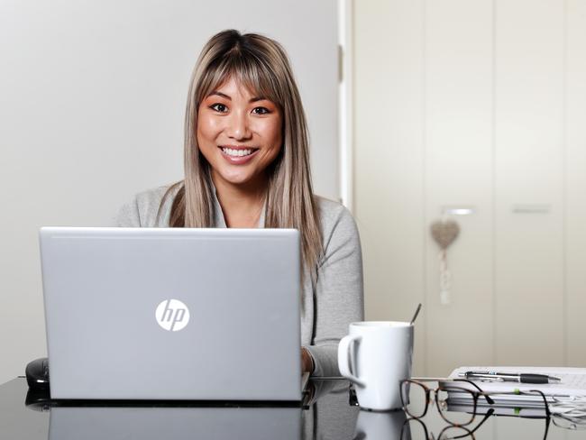 Tahnee Almelor has transferred her home kitchen to create a new workspace. Picture: Jonathan Ng