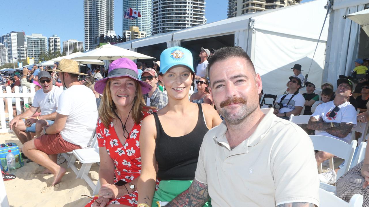 Jared Butler, Ashleigh Bridgland and Lindsay Bridgland were among the big crowds which packed in to see the Pacific Airshow unfold. Picture by Richard Gosling