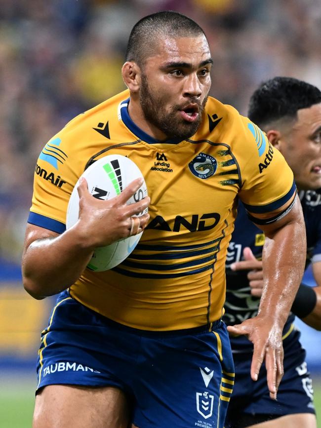 Isaiah Papali'I will play in Sunday’s grand final for the Eels. Picture: Bradley Kanaris/Getty Images