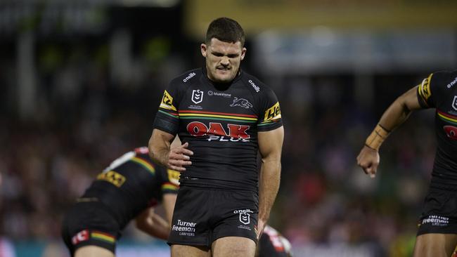 Cleary immediately clutched his hamstring and was rushed from the field. Picture: Getty Images.