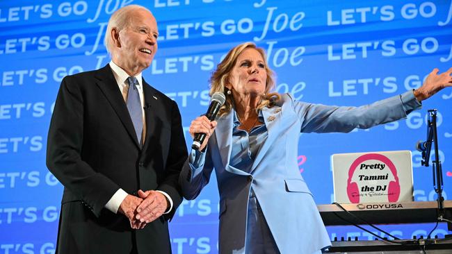 US President Joe Biden and First Lady Jill Biden visit a Biden-Harris campaign debate watch party in Atlanta, Georgia, on June 27, 2024. Picture: Mandel Ngan / AFP