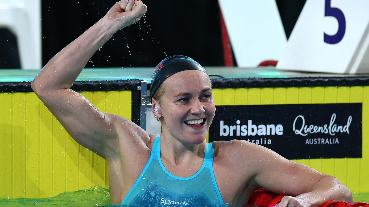 Ariarne Titmus obliterated the 200m freestyle world record. (Photo by Quinn Rooney/Getty Images)