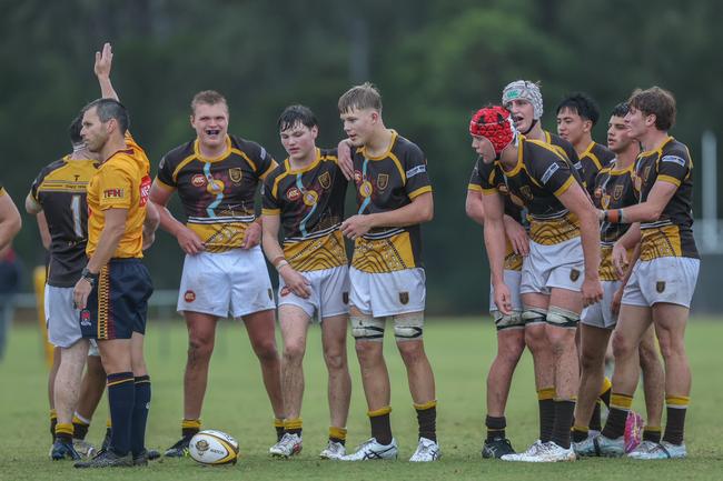 AIC First XV rugby action between St Laurence's College and Padua College.