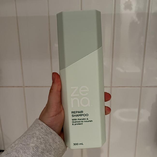 The Zena Repair Shampoo lathers really beautifully and leaves hair soft and silky. Picture: Supplied/news.com.au