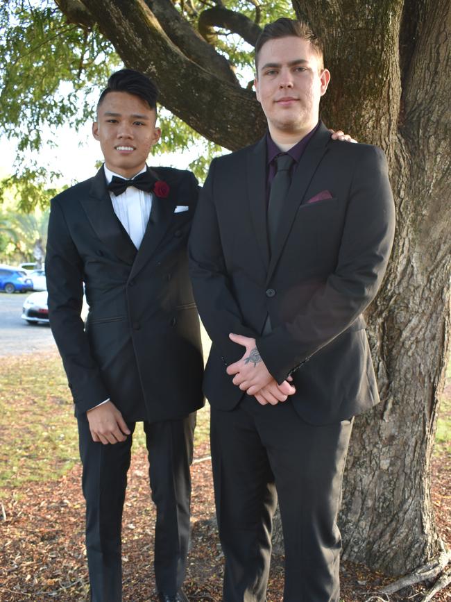 Hieu Huynh and Beau Partridge at the Pioneer State High School formal at the Mackay Golf Course on Friday November 20. Picture: Zizi Averill