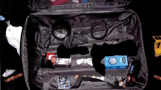 The ‘porn torture bag’ Donaldson brought to the hotel. Picture: Supplied