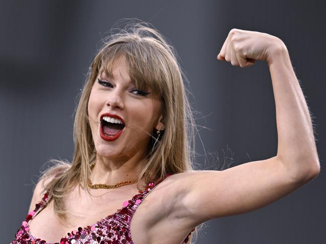 LIVERPOOL, ENGLAND - JUNE 13: (EDITORIAL USE ONLY. NO STANDALONE PUBLICATION USE (NO SPECIAL INTEREST OR SINGLE ARTIST PUBLICATION USE; NO BOOK USE))   Taylor Swift performs on stage during "Taylor Swift | The Eras Tour" at Anfield on June 13, 2024 in Liverpool, England. (Photo by Gareth Cattermole/TAS24/Getty Images for TAS Rights Management)