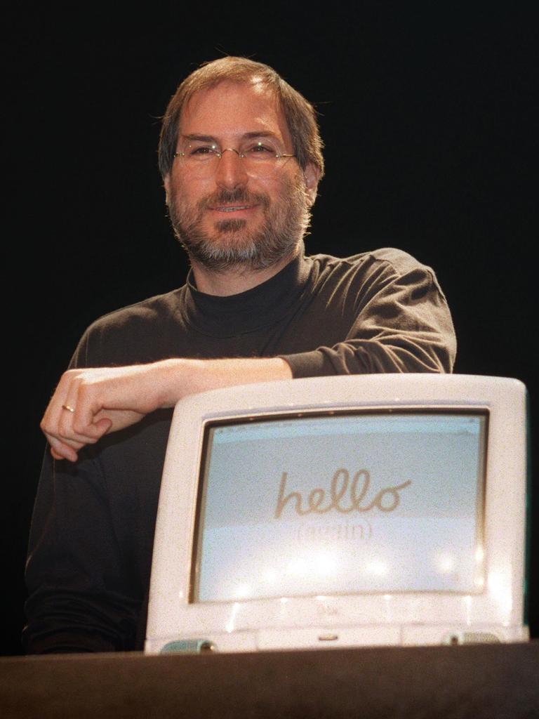 Steve Jobs with the iconic iMac in 1998. Picture: AFP Photo/Eric Cabanis