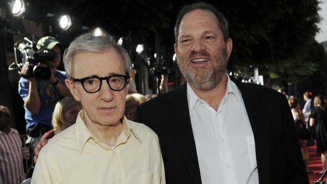 Woody Allen and Harvey Weinstein in 2008. Picture: AP / Chris Pizzello.