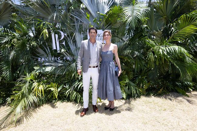 Nacho Figueras and Delfina Blaquier at the Magic Millions Showjumping and Polo. Picture by Luke Marsden.