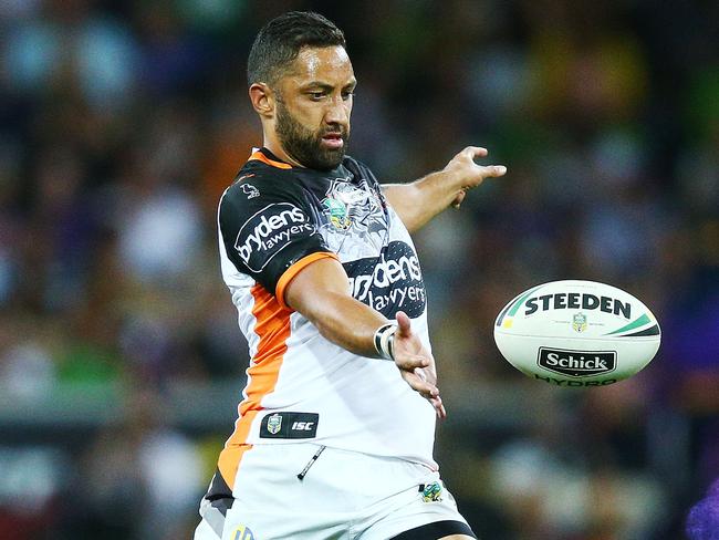 Benji Marshall has impressed at five-eighth for the Tigers.