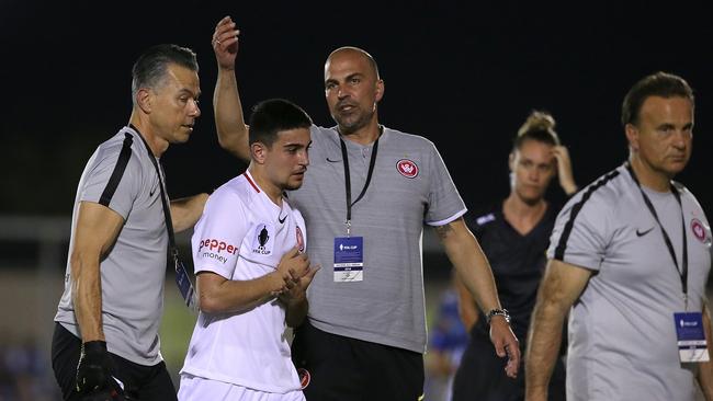 Markus Babbe gestures during his side’s FFA Cup win over Hellenic AC in Darwin. Picture: Getty Images