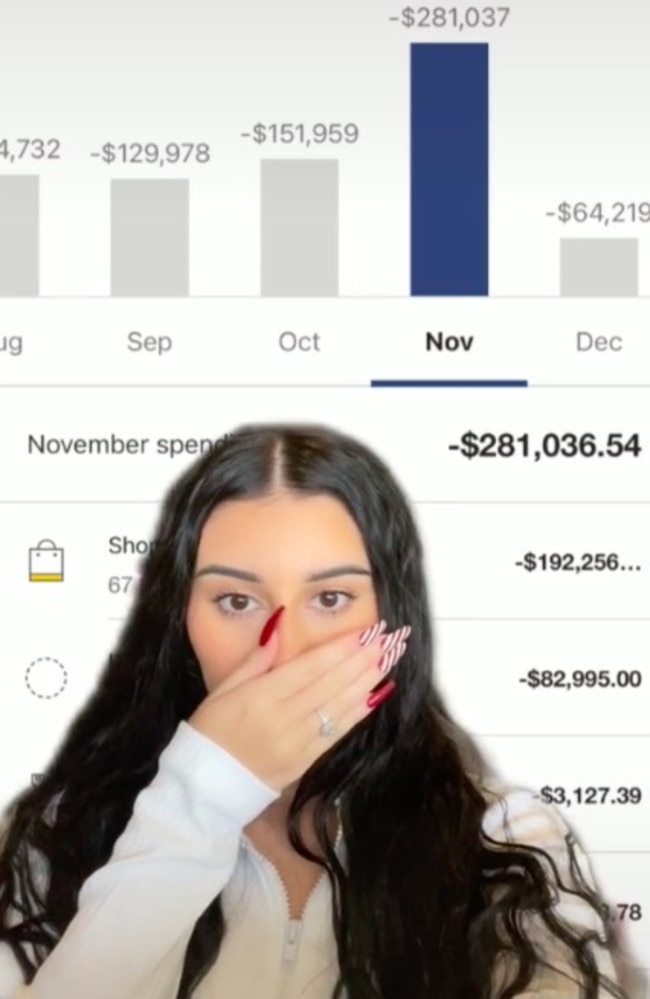 Mikaela’s most expensive month was November. Picture: TikTok