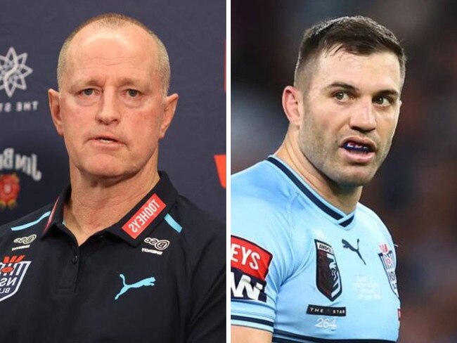 Michael Maguire and James Tedesco. Photos: News Corp/Getty Images