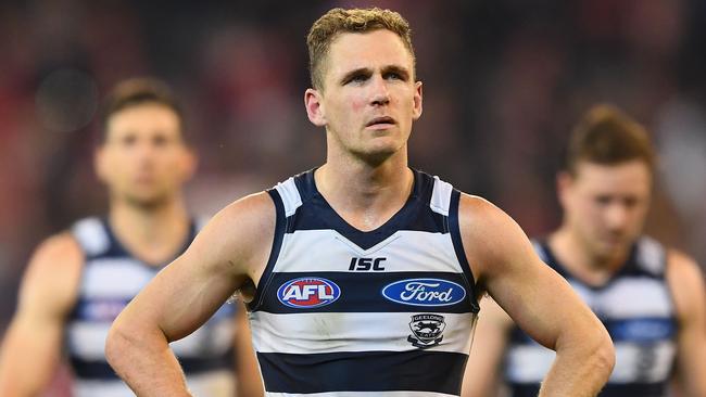 One tipster thinks Joel Selwood might be a little happier than this tomorrow night. Picture: Getty Images