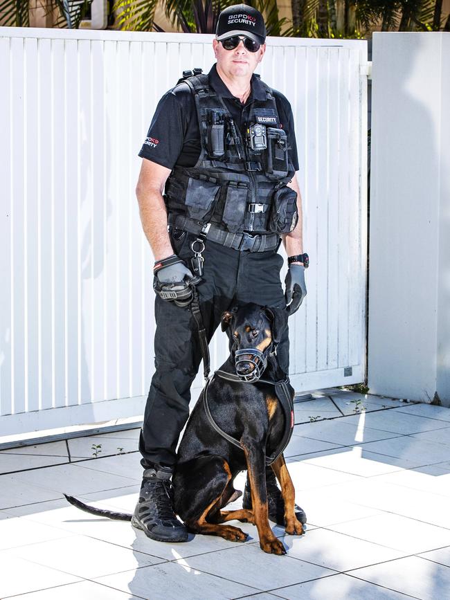 Security guard Wayne Heneker. Picture: Nigel Hallett