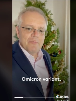 A screenshot of Prime Minister Scott Morrison's latest TikTok video, reassuring Australians the country will get through the latest Omicron challenge.