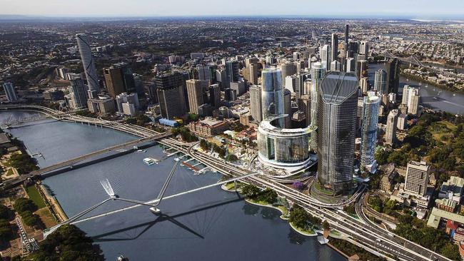 An artist’s impression of the Queen’s Wharf development in Brisbane’s CBD. Photo: Supplied