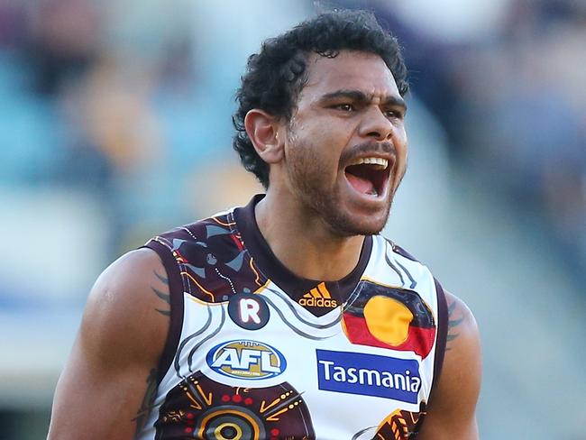 Cyril Rioli kicked five goals in Hawthorn’s win.