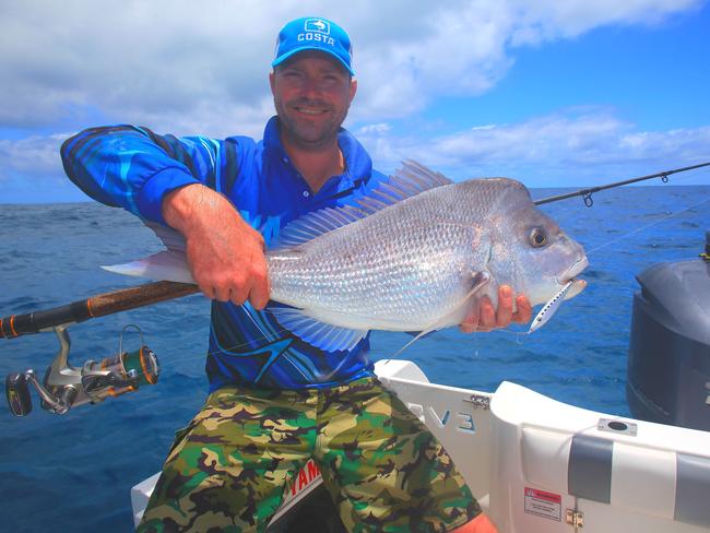 Craig Pringle came all the way from Melbourne and still caught a snapper! Picture: Al McGlashan