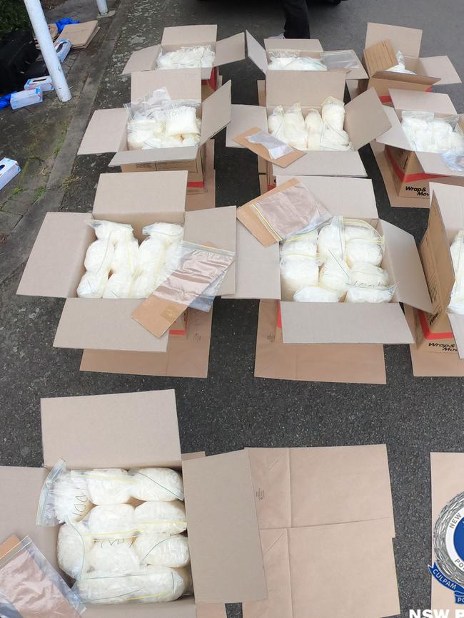 More than 270kg of methylamphetamine was located in a van. Picture: NSW Police Media