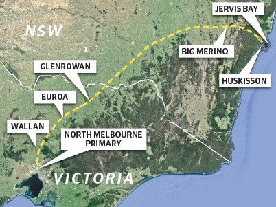 Map of family infected with new delta strain's movements.