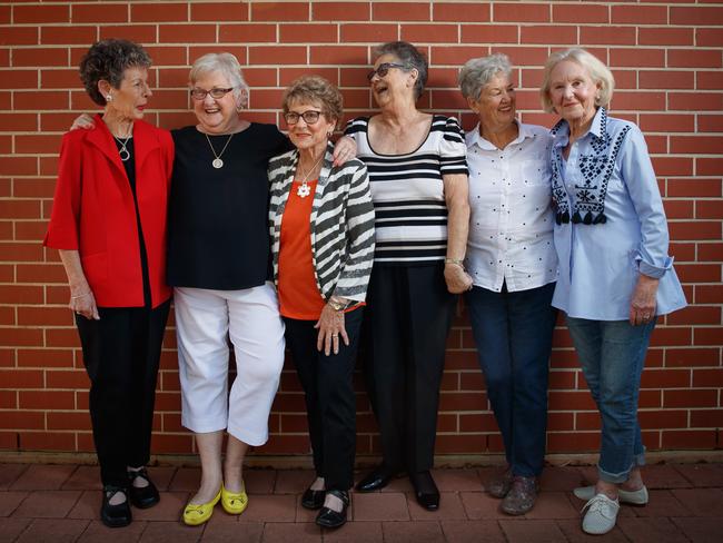 30/4/18 Marlene Shepherd, Judy Orr, Wendy Hosie, Elaine Leach, Margaret Richards and Trish Turner at the Ferns Retirement Village. Mrs Orr has been meeting her friends regularly since primary school - about 75 years. Picture MATT TURNER.