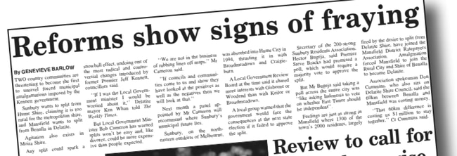 From the archives: This article ran in The Weekly Times in September 2000. The Shire of Delatite was split in two in 2002 and became the Rural City of Benalla and the Shire of Mansfield.