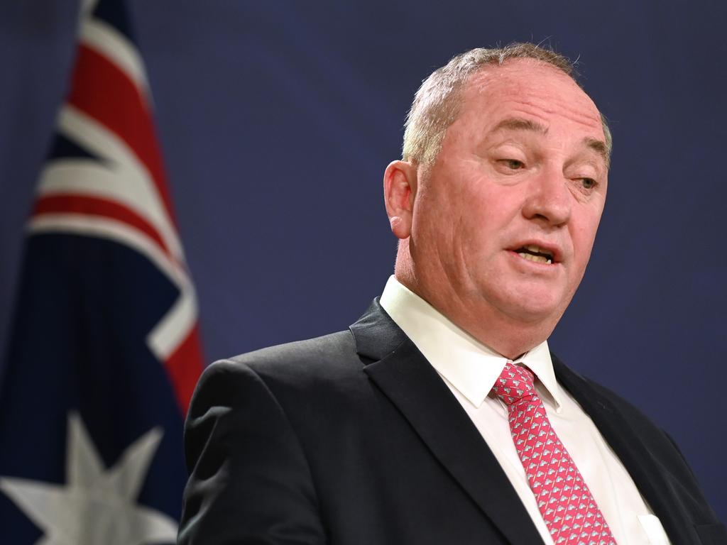 Barnaby Joyce says young people should be less concerned with climate change and more with defending their “liberties”. Picture: NCA NewsWire / Jeremy Piper