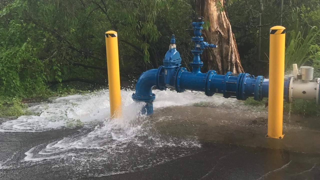 A leak in the pipe network attached to the Whyanbeel water treatment plant. Picture: Douglas Shire Council